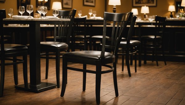 Chaise de restaurant finition noire : élégance à la Nouvelle-Orléans